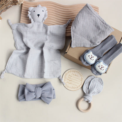 Newborn Essentials Gift Box with Towel, Socks, and Accessories