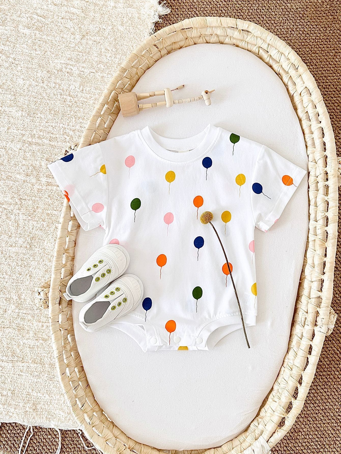 Minimalist Baby Dot Balloon Printed Jumpsuit