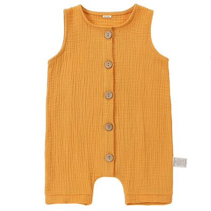 A-class Solid Color Baby Summer Pure Cotton One-piece Garment Jumpsuits