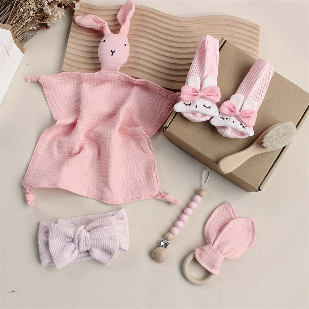 Newborn Essentials Gift Box with Towel, Socks, and Accessories