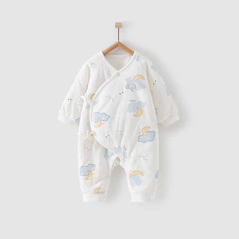 Warm newborn jumpsuit with easy snap closures for convenience
