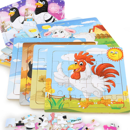 Wooden Animal Puzzle for Kids – Poultry-Themed Fun