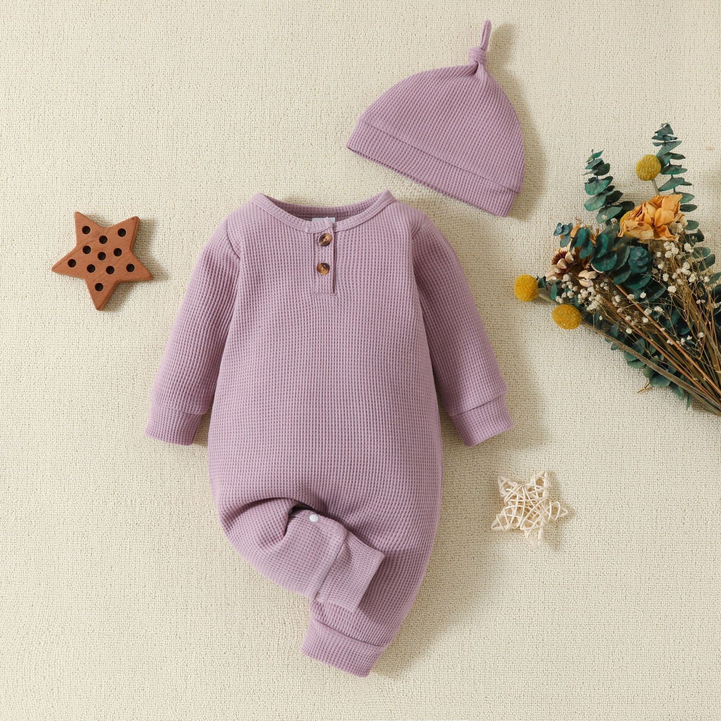 Cozy Autumn Baby Romper – One-Piece Outfit