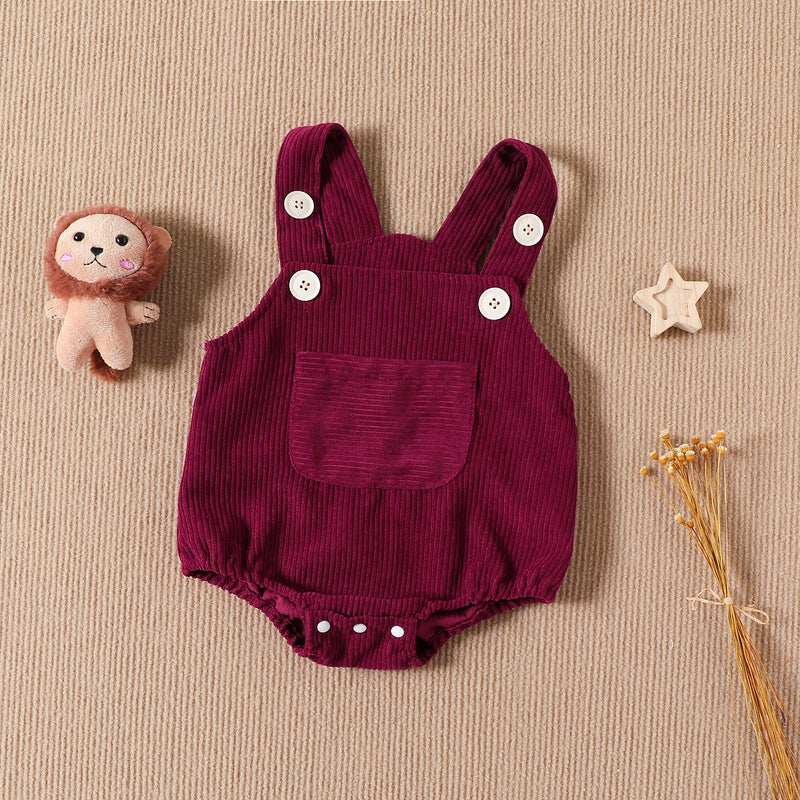 Chic Baby Girl Sling Romper - Solid Color Sleeveless Leotard