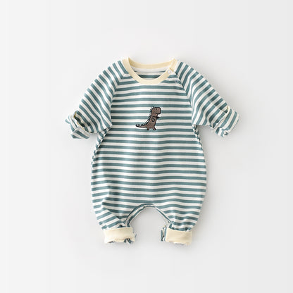 Cozy Long-Sleeve Jumpsuit for Babies – Dino Design