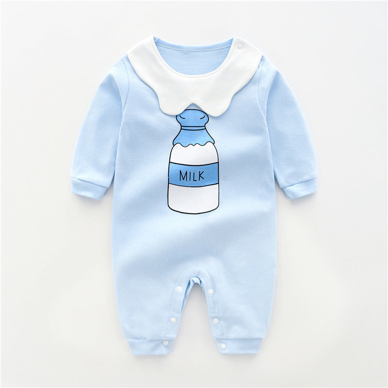 Long-Sleeved Cotton Baby Romper for Spring & Autumn