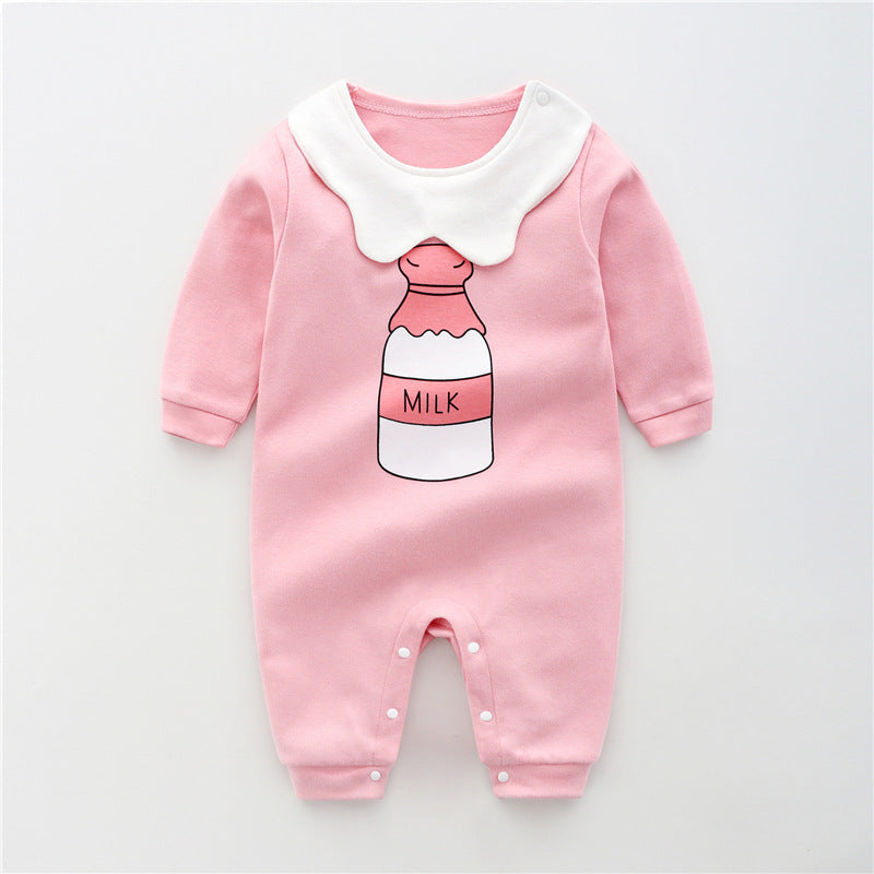 Long-Sleeved Cotton Baby Romper for Spring & Autumn