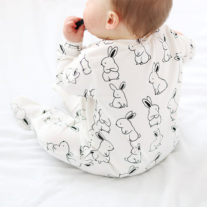 Pure Cotton Baby Jumpsuit with Footed Design