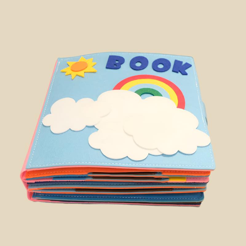 Montessori baby cloth book with soft pages for early learning
