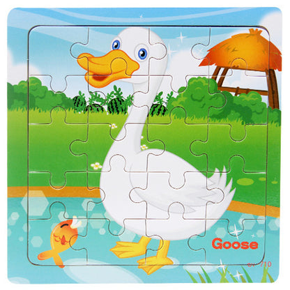 Wooden Animal Puzzle for Kids – Poultry-Themed Fun