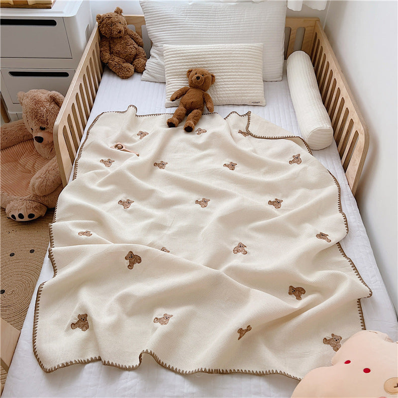 Soft &amp; Cozy Cartoon Embroidered Baby Nap Blanket