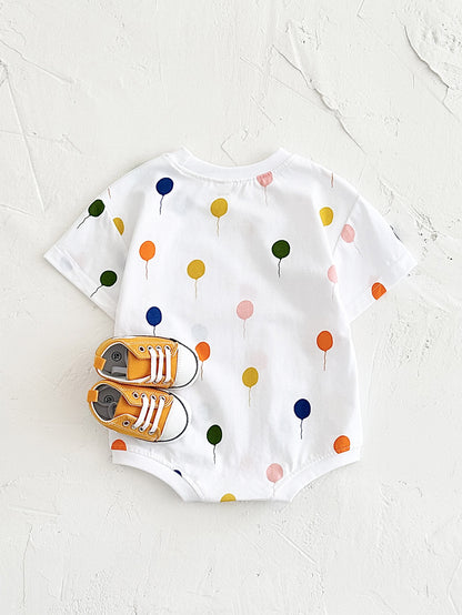 Minimalist Baby Dot Balloon Printed Jumpsuit