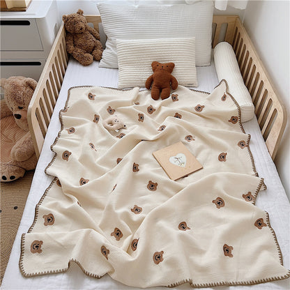 Soft &amp; Cozy Cartoon Embroidered Baby Nap Blanket