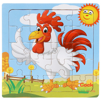 Wooden Animal Puzzle for Kids – Poultry-Themed Fun