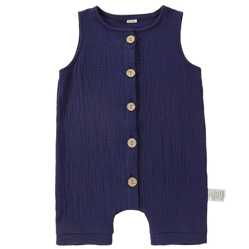 A-class Solid Color Baby Summer Pure Cotton One-piece Garment Jumpsuits