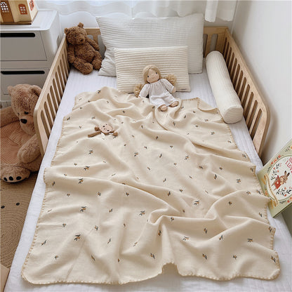 Soft &amp; Cozy Cartoon Embroidered Baby Nap Blanket