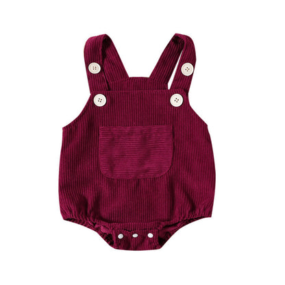 Chic Baby Girl Sling Romper - Solid Color Sleeveless Leotard