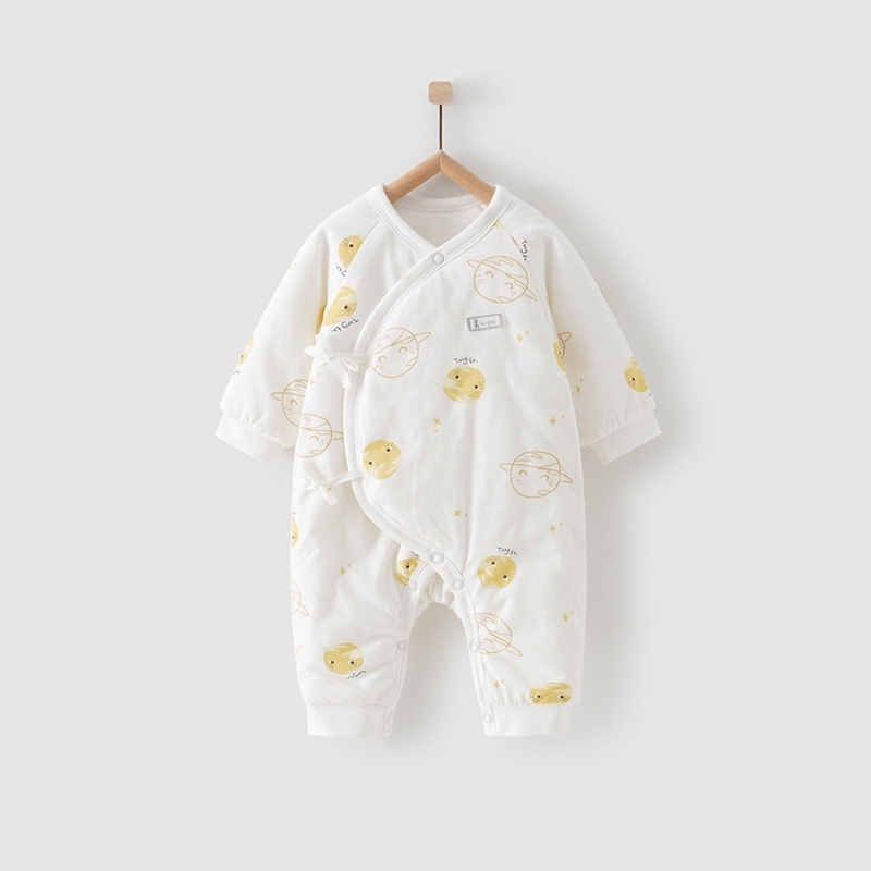 Soft and cozy thick cotton baby romper, perfect for colder months