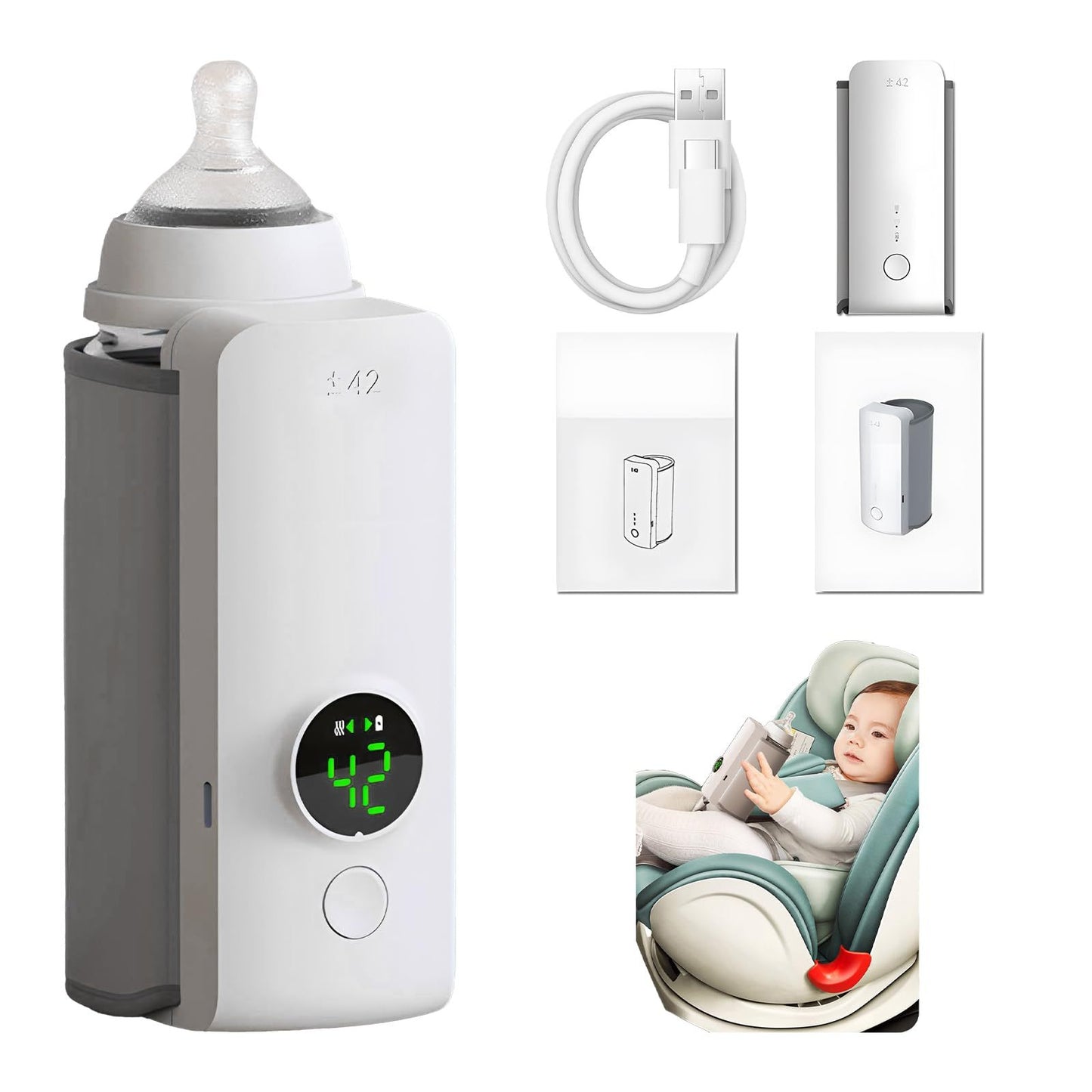 USB-Powered Baby Bottle Warmer – Travel Friendly & Compact