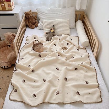 Soft &amp; Cozy Cartoon Embroidered Baby Nap Blanket