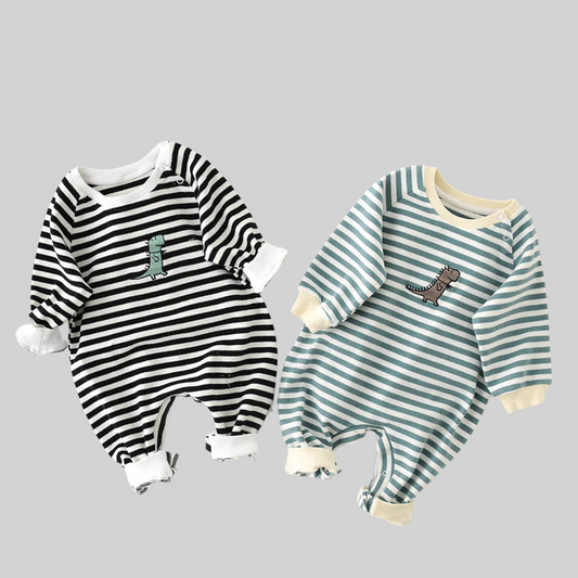 Cozy Long-Sleeve Jumpsuit for Babies – Dino Design