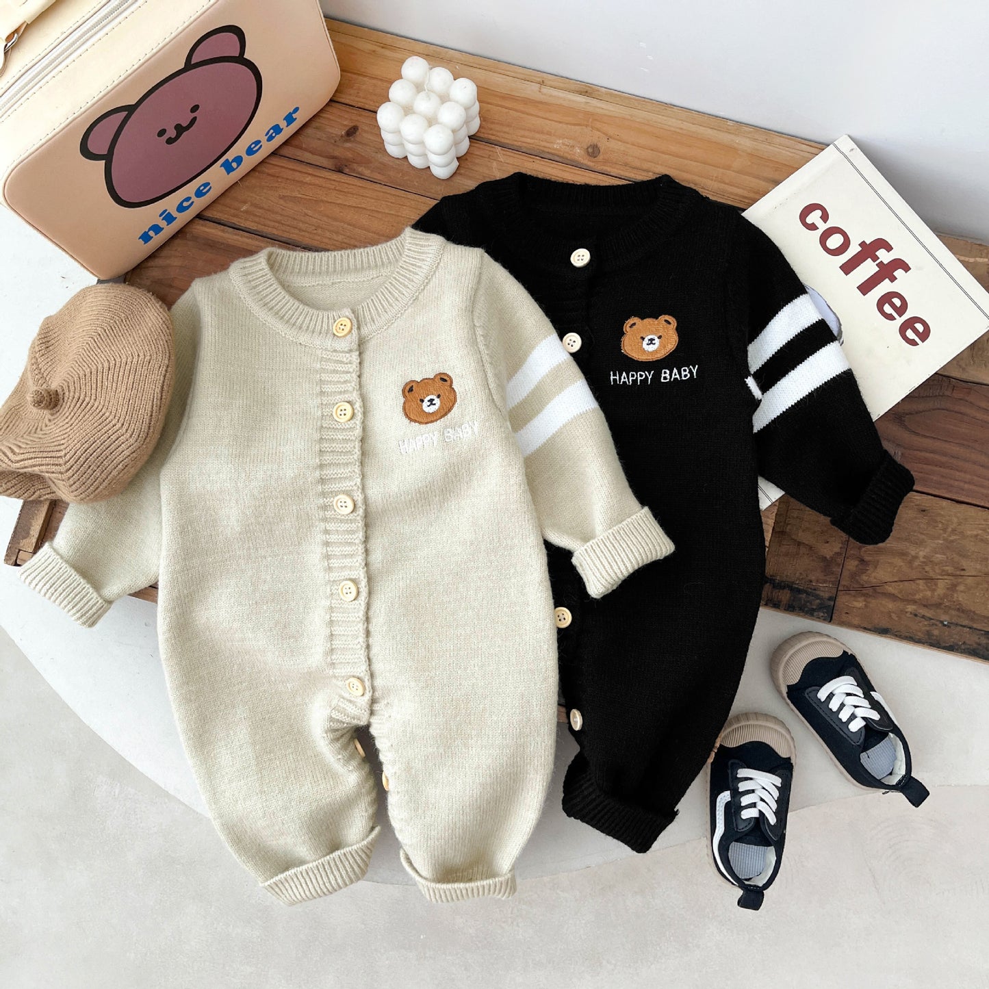 Baby Bear Knit Jumpsuit - Spring and Autumn Collection