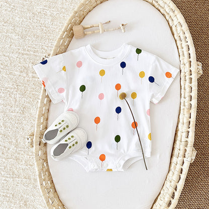 Minimalist Baby Dot Balloon Printed Jumpsuit