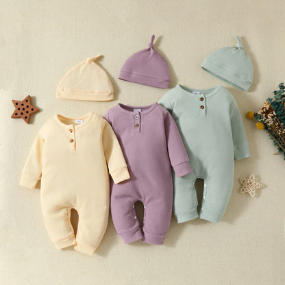 Cozy Autumn Baby Romper – One-Piece Outfit