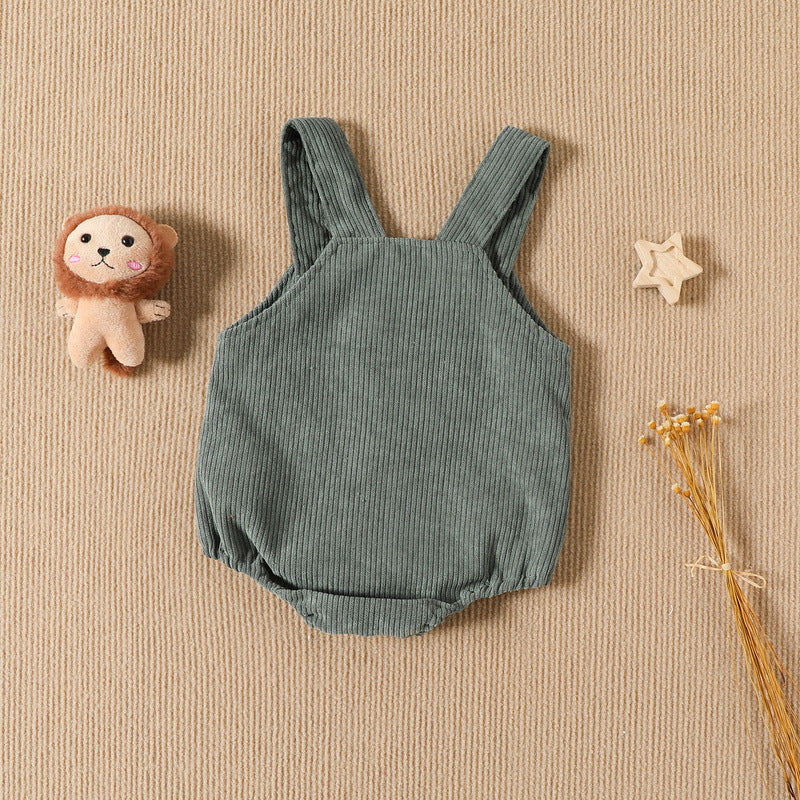 Chic Baby Girl Sling Romper - Solid Color Sleeveless Leotard