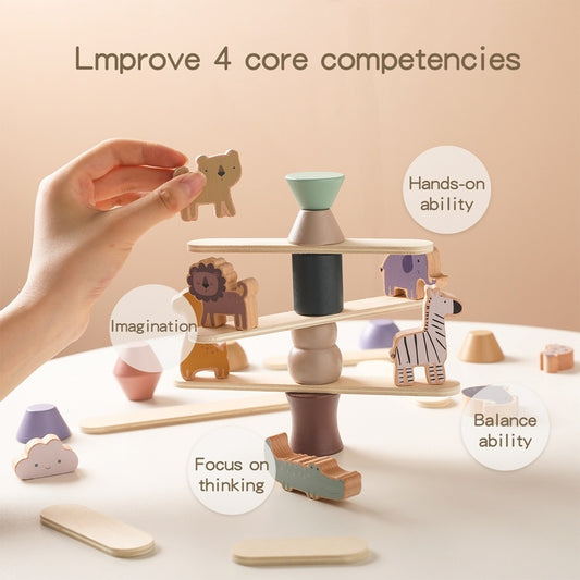 Wooden Animal Stacking and Balance Educational Toys