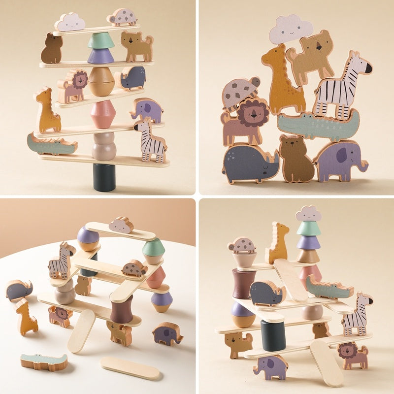 Wooden Animal Stacking and Balance Educational Toys