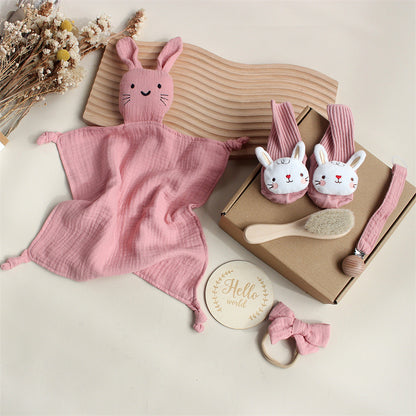 Newborn Essentials Gift Box with Towel, Socks, and Accessories