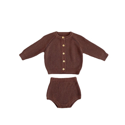 Baby Cotton Yarn Bulky Underpants Cardigan Coat Two-piece Suit