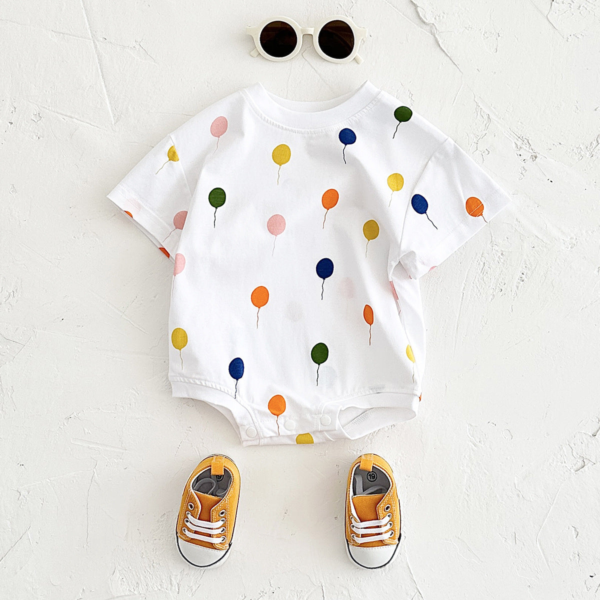 Minimalist Baby Dot Balloon Printed Jumpsuit