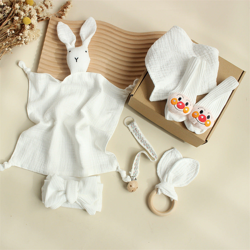 Newborn Essentials Gift Box with Towel, Socks, and Accessories