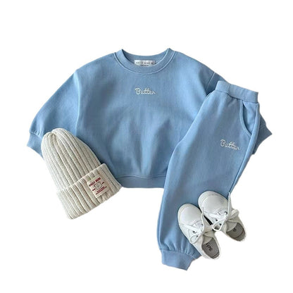 Comfortable Color Sweater and Sweatpants for Babies