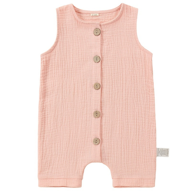 A-class Solid Color Baby Summer Pure Cotton One-piece Garment Jumpsuits