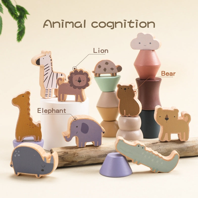 Wooden Animal Stacking and Balance Educational Toys