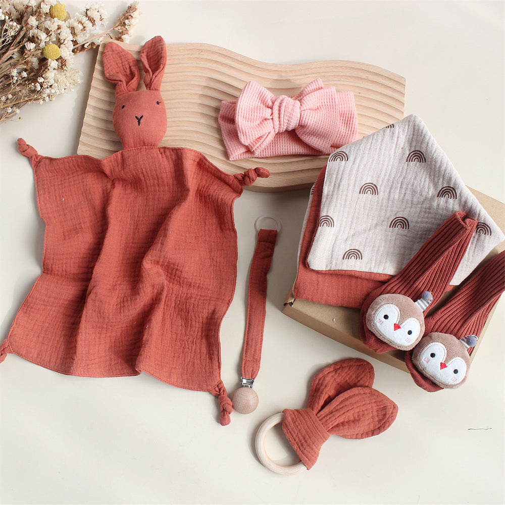 Newborn Essentials Gift Box with Towel, Socks, and Accessories